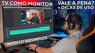 TV 4k de Entrada Como Monitor! Vale a pena? Minha experiência de uso - Samsung AU7700