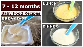 7 months Baby Food Recipes | Stage 1 homemade baby food | Breakfast Lunch Dinner for 6 months+ Baby