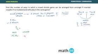 Permutation Combination - MIXED DOUBLE GAME PROBLEM