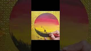 evening acrylic painting/youtube short/small canvas