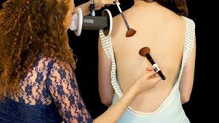 ASMR Massage  Back Tickling, Brushing & Whispering to Melt Away Stress  3Dio Ear to Ear Binaural