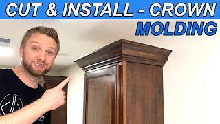 How To Cut and Install Crown Molding on Cabinets