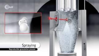 Glatt Top-Spray granulation process by fluidized bed