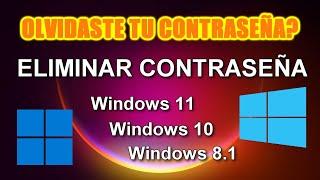  Como QUITAR, ELIMINAR olvidado CONTRASEÑA de WINDOWS 11,10, 8.1 SIN PROGRAMAS