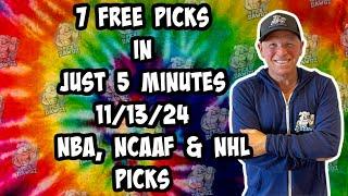 NBA, NCAAF, NHL Best Bets for Today Picks & Predictions Wednesday 11/13/ 24 | 7 Picks in 5 Minutes