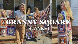 Crochet Granny Square Blanket Tutorial