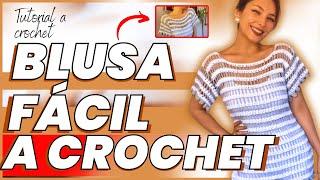 Teje una BLUSA A CROCHET TUTORIAL PASO A PASO | Hermosa Blusa a Crochet en 2 Colores