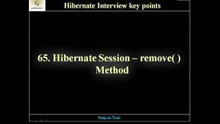 HB65. Hibernate Session    -      remove ( ) method