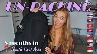 UNPACK WITH ME after 8 months backpacking in Southeast Asia