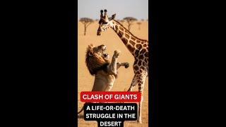 The Battle for Survival: Lion and Giraffe Face-Off