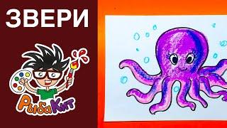 Как нарисовать ОСЬМИНОГА - Звери РыбаКит