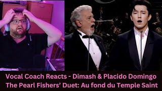 Vocal Coach Reacts to Dimash & Placido Domingo - The Pearl Fishers’ Duet: Au fond du Temple Saint