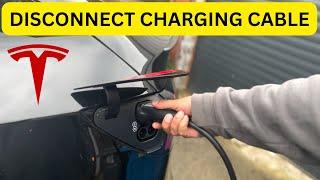 TESLA: HOW TO DISCONNECT CHARGING CABLE QUICK TUTORIAL - How to remove charger guide.