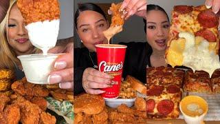 TIKTOK Mukbang Compilation | Wingstop, Cane's, Pizza Hut, McDonald's, Taco Bell & More!