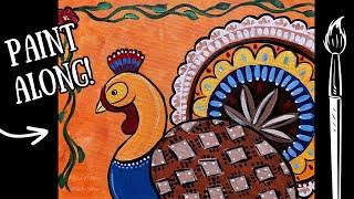  EP228- 'Folksy Turkey' Thanksgiving special easy acrylic painting tutorial for beginners