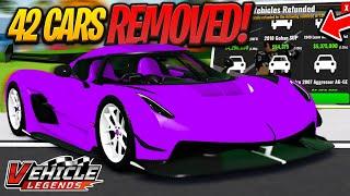 42 Cars REMOVED in Vehicle Legends! (NEW UPDATE..)