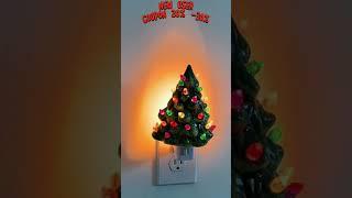 Retro christmas tree night light with multicolor bulbs & swivel plug  perfect decor for an