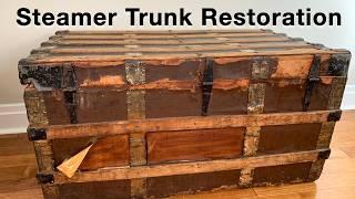 Vintage Steamer Trunk Restoration Project with Detailed How-To Information by Fixing Furniture