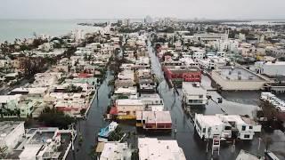 IMPRESSIVE AERIAL VIEW OF OCEAN PARK, PUERTO RICO AFTER HURRICANE MARIA FLOODED THE ZONE