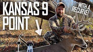 KANSAS BUCK DOWN WITH A RECURVE | Traditional Bowhunting & Archery | The Push Archery