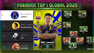 FORMASI META EFOOTBALL 2025 | JEANSUI (RANK 1) EFOOTBALL LEAGUE GLOBAL |  FORMASI QUICK COUNTER