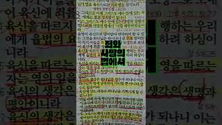 그리스도예수안에 있는 생명의 성령의 법이 죄와 사망의 법에서 너를 해방하였음이라(로마서8;2)