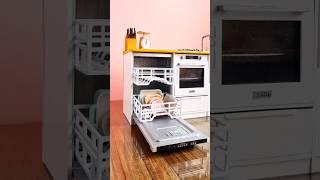BRB, gotta load the (DOLLHOUSE) DISHWASHER  #dollhouseminiatures #diy #miniatures