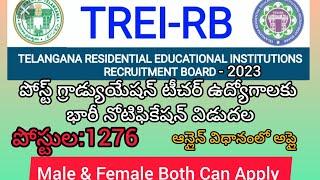 TS Residential Education institute socaity| post graduation Techers recruitment 2023|