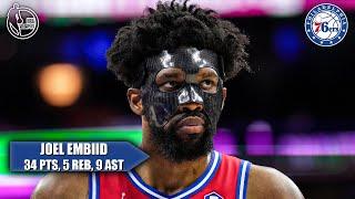 Joel Embiid scores 34 PTS in his return from sinus fracture | NBA on ESPN