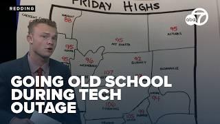 Going old school: Weatherman draws temperature map during global tech outage