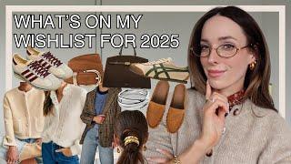 WHATS ON MY WISHLIST FOR 2025 | Puma Speedcats, Onisuka Tigers, Addidas SL72,  Hair Jewellery & more