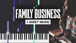 Family Business - Kanye West - Piano Tutorial - Sheet Music & MIDI