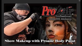 Show makeup / Face painting with airbrush using Pro Aiir Hybrid paints Orlando Pagan for SprayGunner