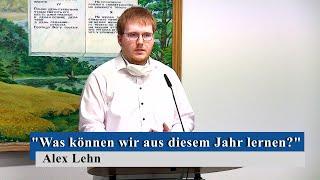 "Was können wir aus diesem Jahr lernen?" - Alex Lehn (Gebetshaus Minden)