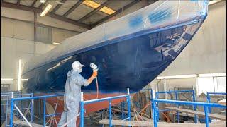 HOW TO PREP AND PAINT A BOAT WITH AWLCRAFT 2000 ( 1953 Hinckley )