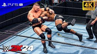 WWE 2K24 - Goldberg vs. Brock Lesnar | No Holds Barred Match at SmackDown 2002 | PS5™ Pro [4K60]