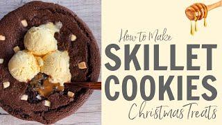 How to make a Chocolate Salted Caramel Skillet Cookie! Recipe #Shorts