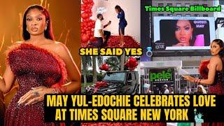 Wow! May Yul Edochie Celebrates Love at Times Square in New York  After Saying Yes to Love Again.