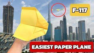 How to  make  F 117 paper plane || beautiful aeroplane || easy jet plane