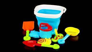 Beach Playset with Foldable Bucket Rake and Shovel - The Magic Toy Shop