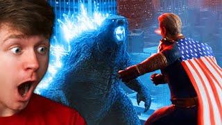 Reacting to GODZILLA vs HOMELANDER!? (Fight)