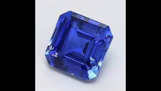 Asscher cut Blue Sapphire - MoissaniteCo.com