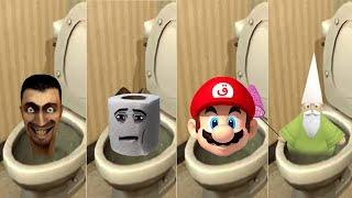 Skibidi Toilet - Original vs Sad Joe Hamster vs Gnome Wizard vs Mario