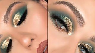 GREEN & GOLDEN SMOKEY CUTCREASE | EYESHADOW TUTORIAL