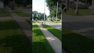 4 year old Wyatt with #badparents - learning to ride a bike