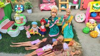 Barbie Doll All Day Routine In Indian Village/Radha Ki Kahani Part -516/Barbie Doll Bedtime Story||