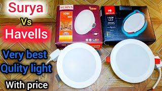 Surya vs havells | best quality celling panel light | celling light | 10 watt NXT panel light