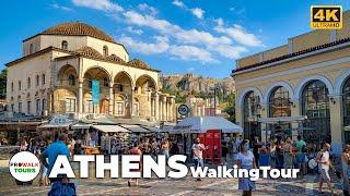 Athens, Greece Walking Tour - 4K - with Captions & Binaural Audio