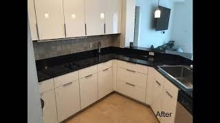 Modern Kitchen Remodel Done With High Gloss Acrylic Doors