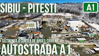 AUTOSTRADA A1 Curtea de Argeș - Tigveni | Sibiu-Pitesti Sectiunea 4 | Stadiu lucrari 19.03.25 | Porr